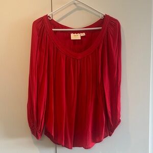 Anthropologie Vibrant Red Blouse